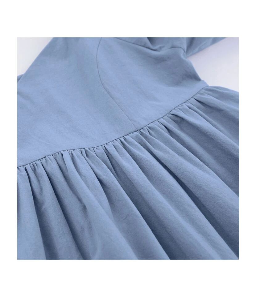 Puff Sleeve V-neck Flare Dress - Image 8