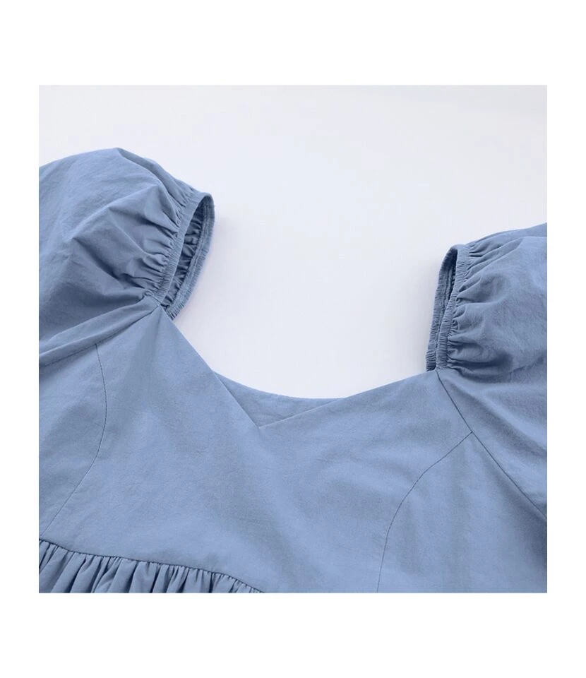 Puff Sleeve V-neck Flare Dress - Image 6