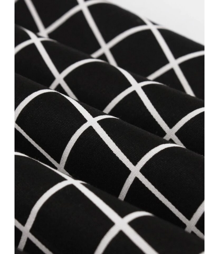 Vintage Bowknot Neck Plaid Swing Dress - Image 6