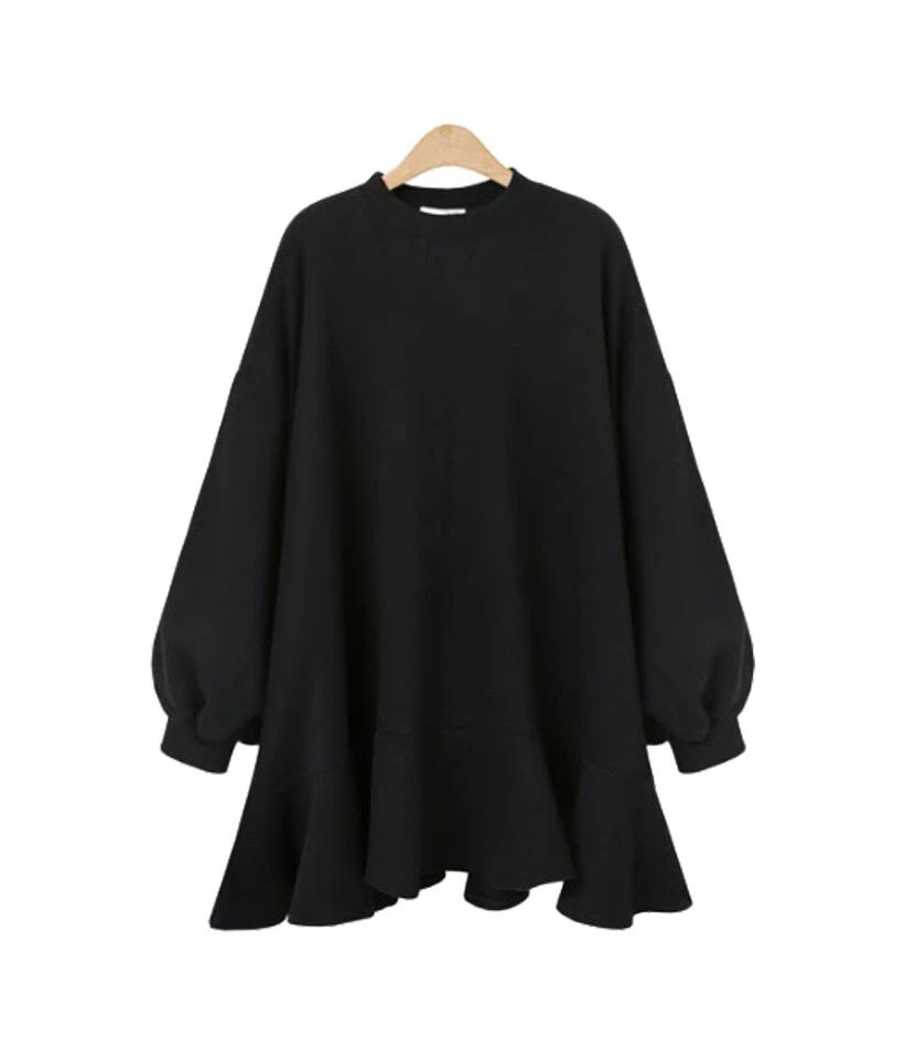 Round Neck Lantern Sleeve Sweatshirt Dress SD070138 - Image 6