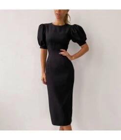 Wholesale Midi O-Neck Dress Elegant SD180178