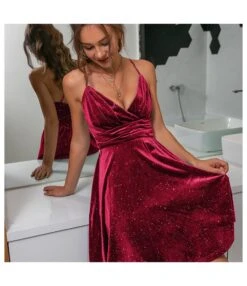 V Neck Evening Dresses Wholesale Christmas Dresses Trendy Fashion SD230097