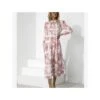 Printed Half Collar Bowknot Lantern Sleeve Loose Ruffled Midi Dress Casual Wholesale Dresses SDN533161