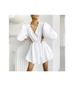 Commute Wholesale Mini Dress Puff Sleeve SD180208